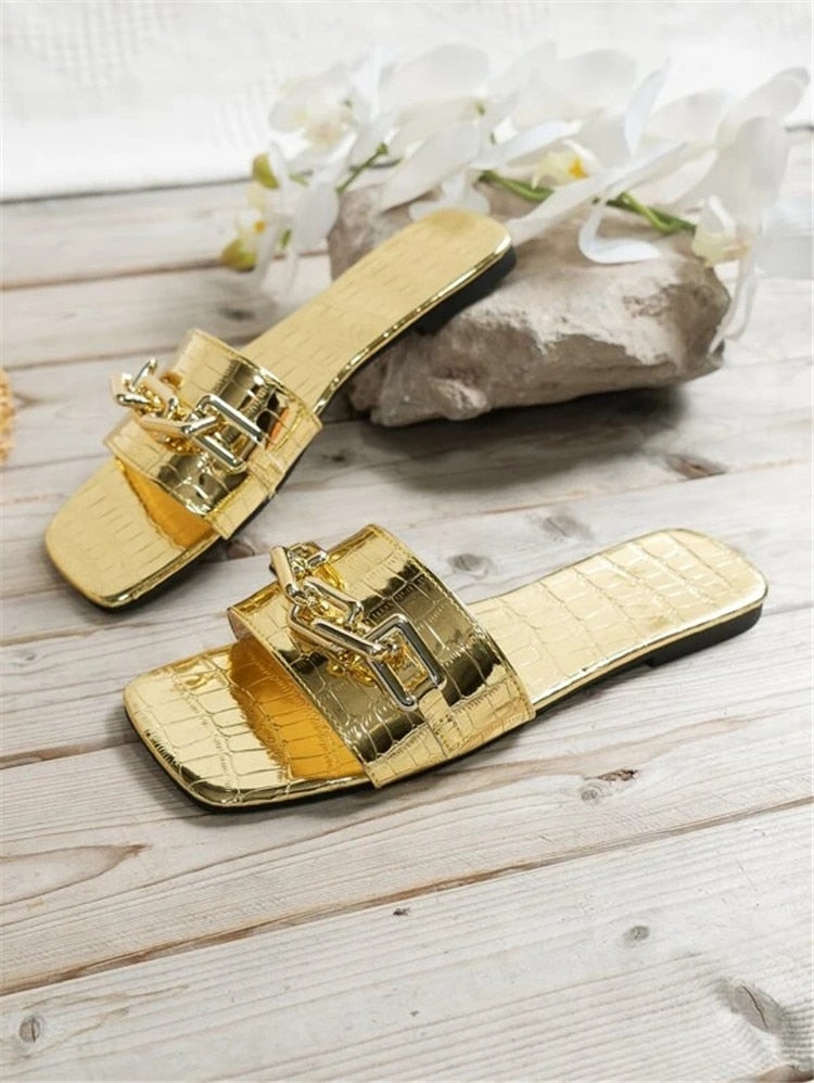 Chain best sale flat sandals