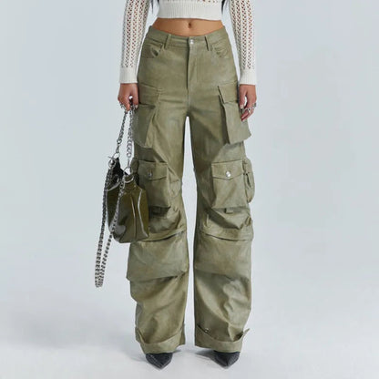 Cia Vintage Leather Cargo Pants Fashion Closet Clothing