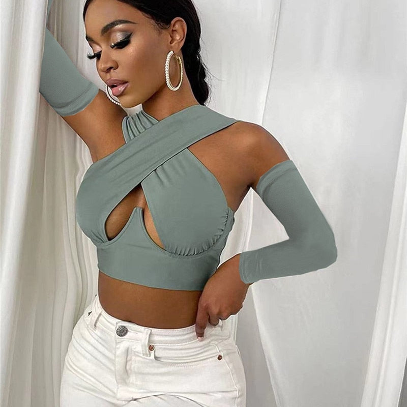 Crossover Sexy Crop Top Fashion Closet Clothing