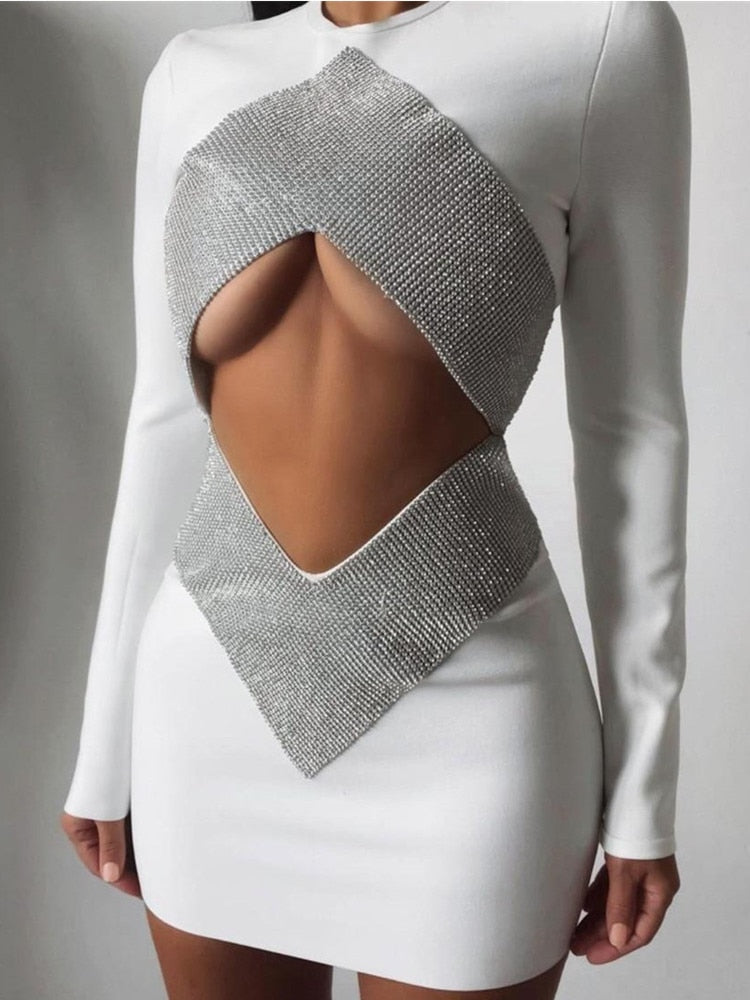 Crystal Diamond Bandage Dress Fashion Closet Clothing