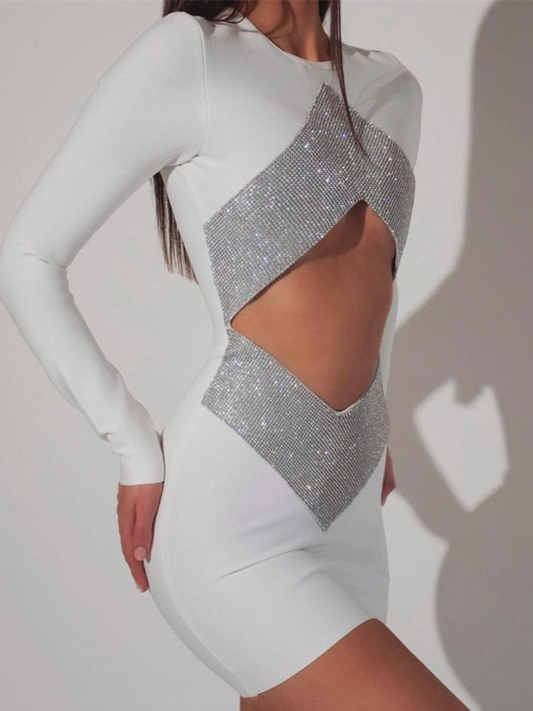 Crystal Diamond Bandage Dress Fashion Closet Clothing