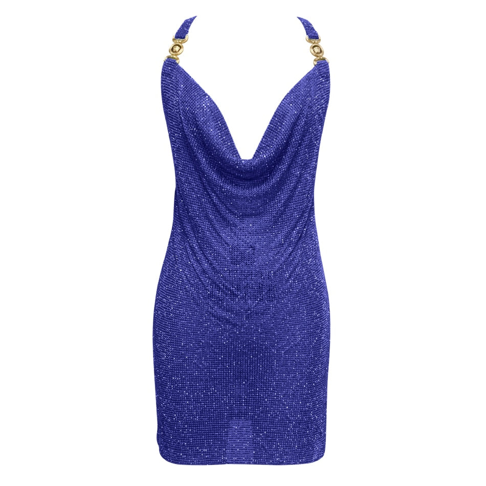 Crystal Mesh Rhinestones Mini Dress Fashion Closet Clothing