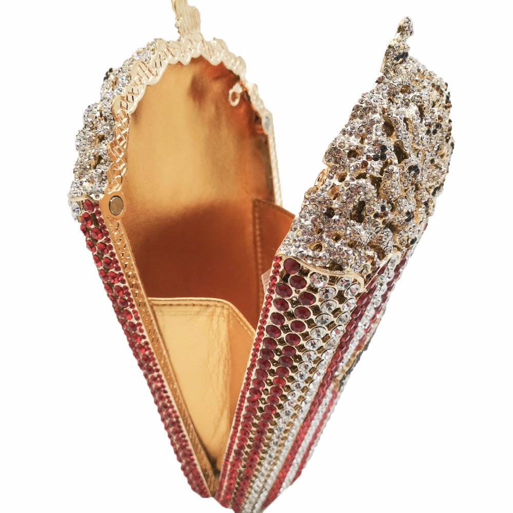 Crystal Popcorn Clutch Handbag Fashion Closet Clothing