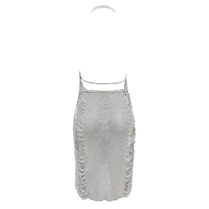 Crystal Rhinestone Mini Dress Fashion Closet Clothing