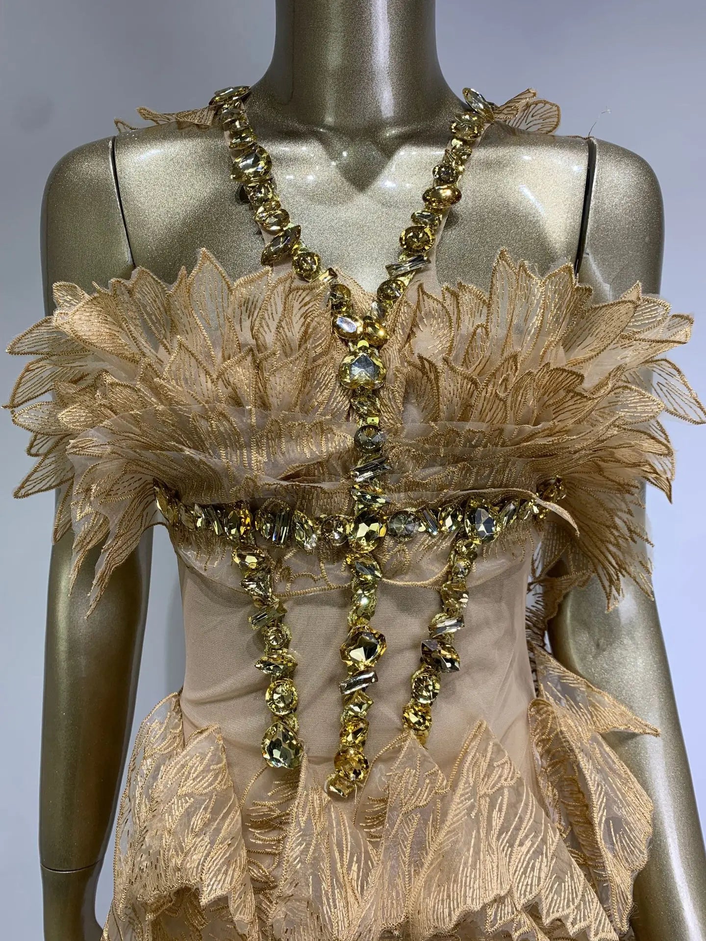 Crystal Swan Mini Dress Fashion Closet Clothing