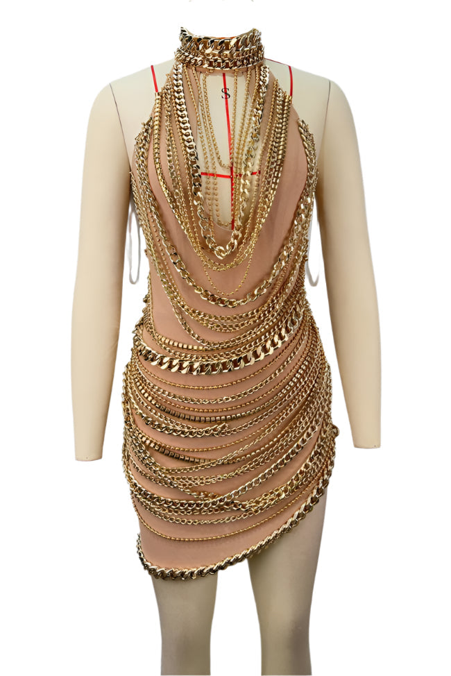 Cuban Link Mesh Dress Fashion Closet Clothing