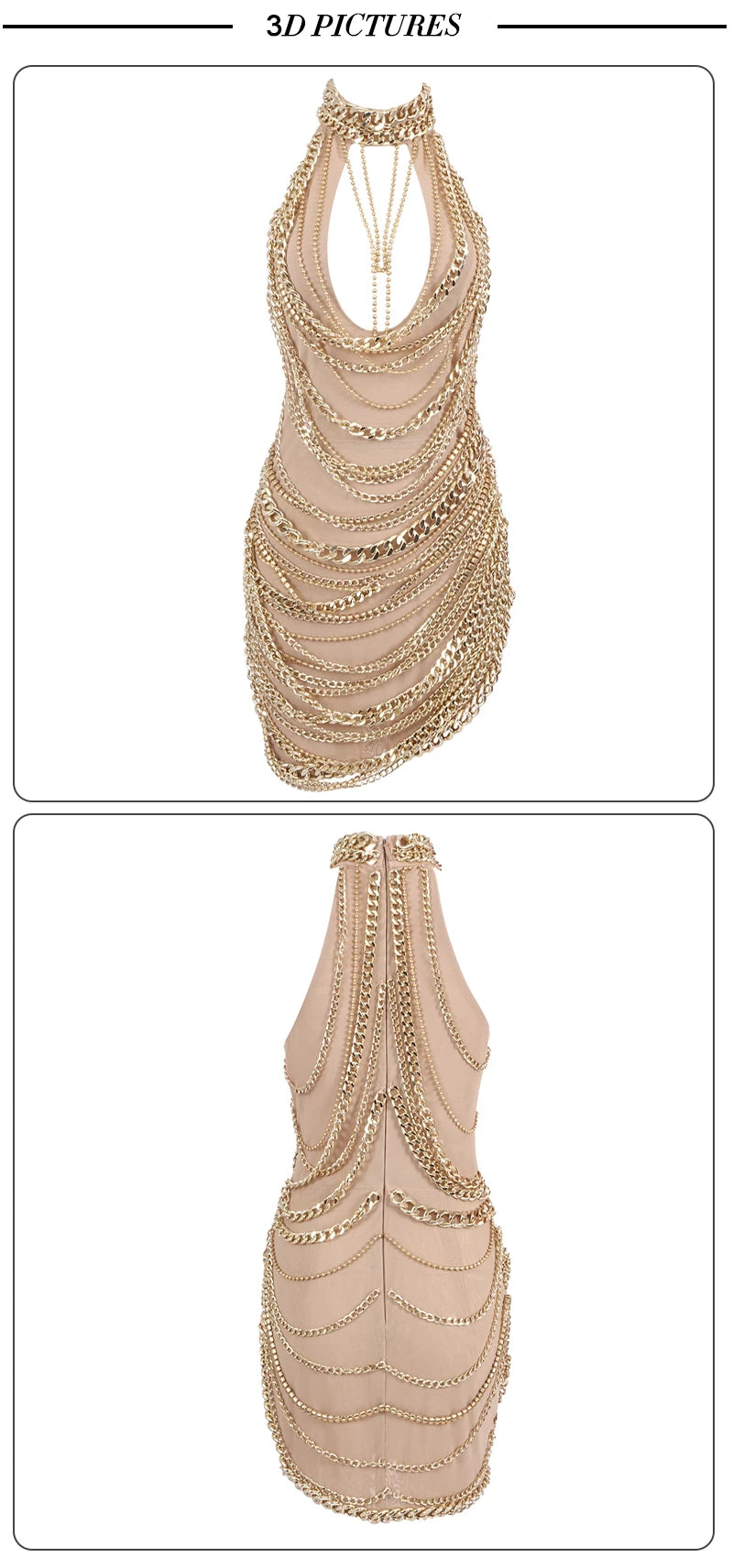 Cuban Link Mesh Dress Fashion Closet Clothing