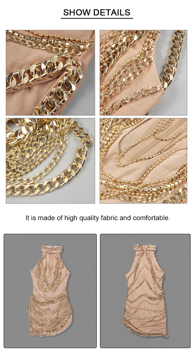 Cuban Link Mesh Dress Fashion Closet Clothing