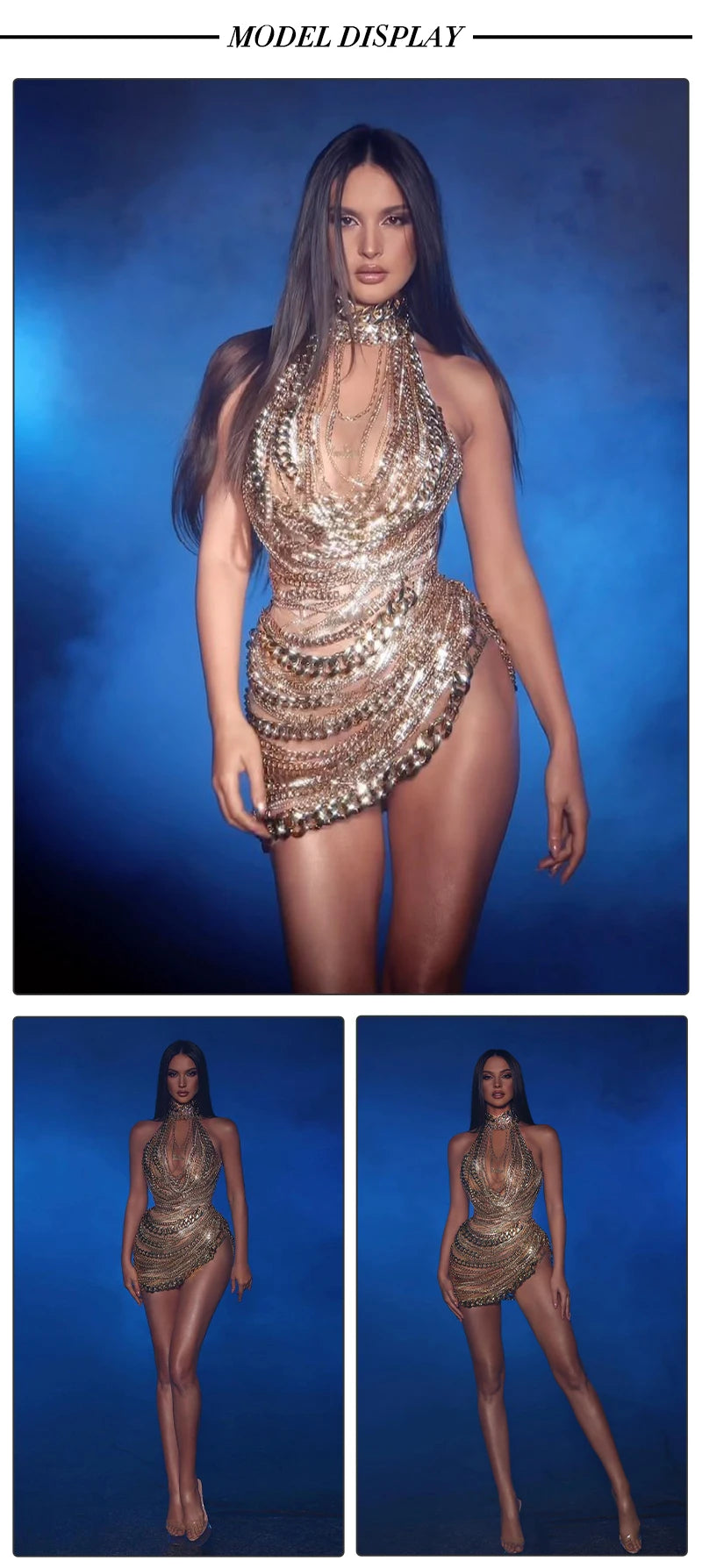 Cuban Link Mesh Dress Fashion Closet Clothing