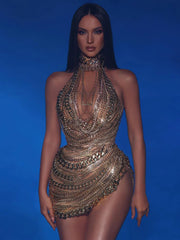 Cuban Link Mesh Dress Fashion Closet Clothing