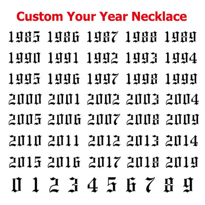 Custom Year of Birth Necklaces Fashion Closet Clothing