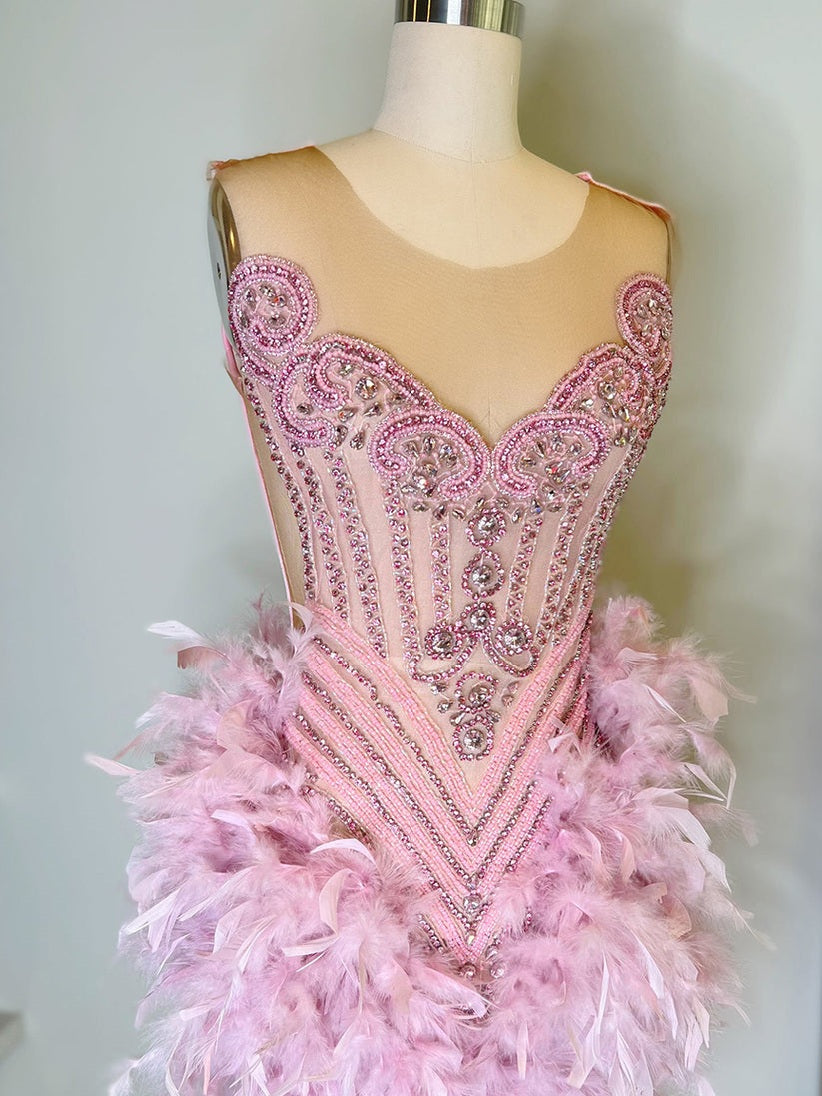 Danni Feather Dress Fashion Closet Clothing