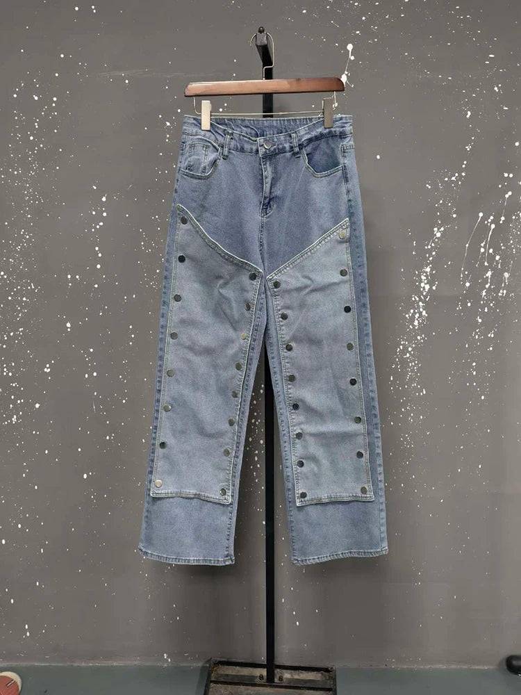 Detachable Buckle High Waist Jeans Fashion Closet Clothing