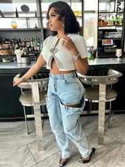 Diamond Bow Crop Top Fashion Closet Clothing