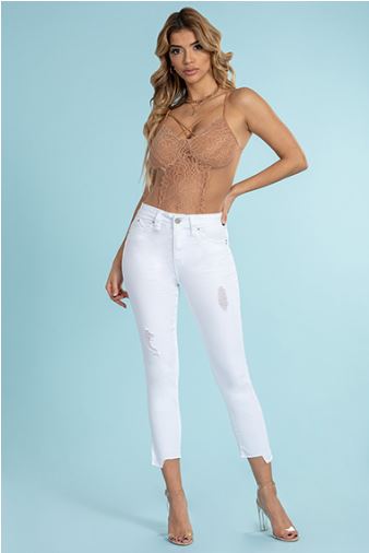 Double Take High-Rise Jeans- White Fashion Closet Clothing