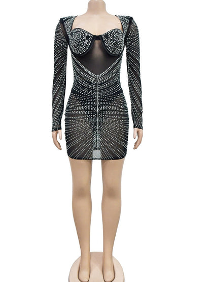 Draya Rhinestone Mini Dress Fashion Closet Clothing