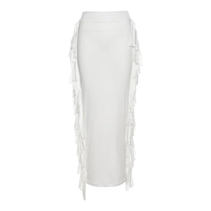 Elegant Tassel Midi Skirt Fashion Closet Clothing