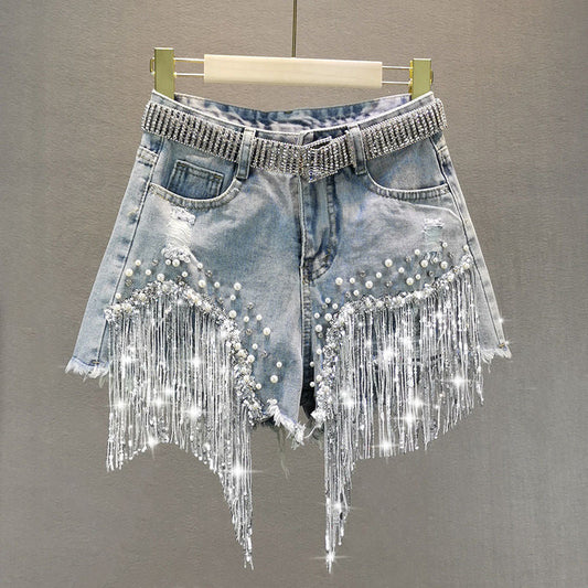 Elegant Tassel Short Jeans Fashion Closet Clothing