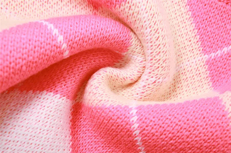 Elysia Knit Plaid Set Fashion Closet Clothing