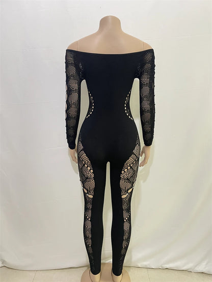 Embellished Long-sleeved Jumpsuit Fashion Closet Clothing