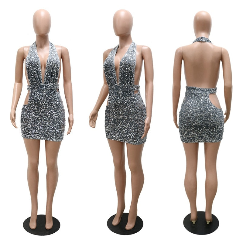 Erica Sequin Mini Dress Fashion Closet Clothing