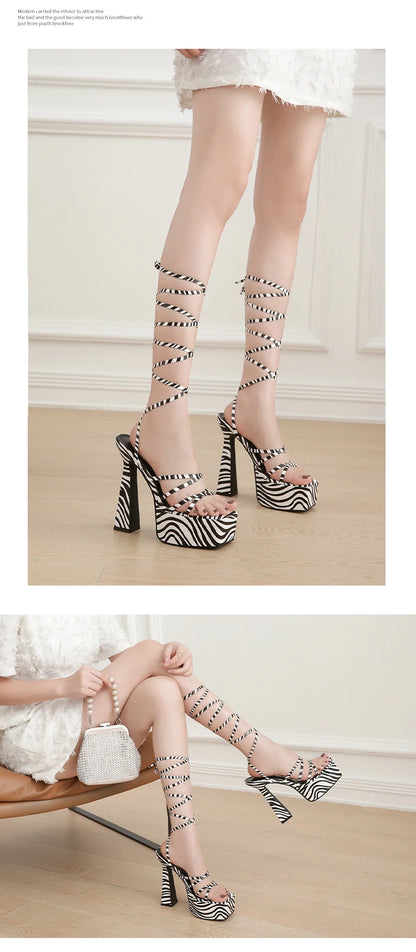 Exotic Ankle Strap High Heels Fashion Closet Clothing