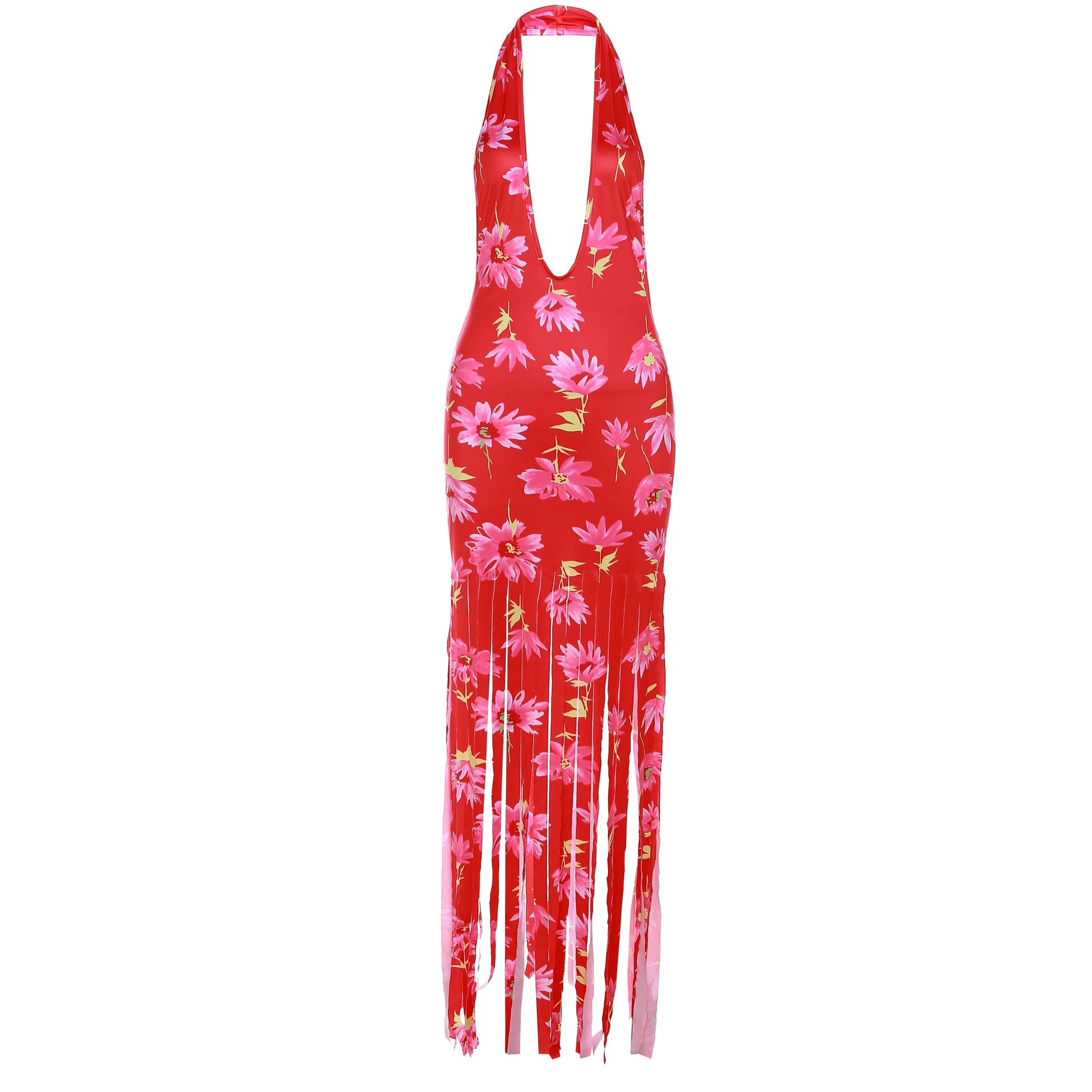 Flower Tassel Bodycon Dress Fashion Closet Clothing