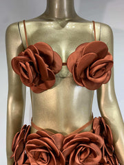 Flowers Bandage Skirt Set Fashion Closet Clothing