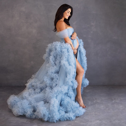 Fluffy Tulle Maternity Dress Fashion Closet Clothing