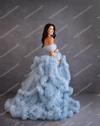 Fluffy Tulle Maternity Dress Fashion Closet Clothing