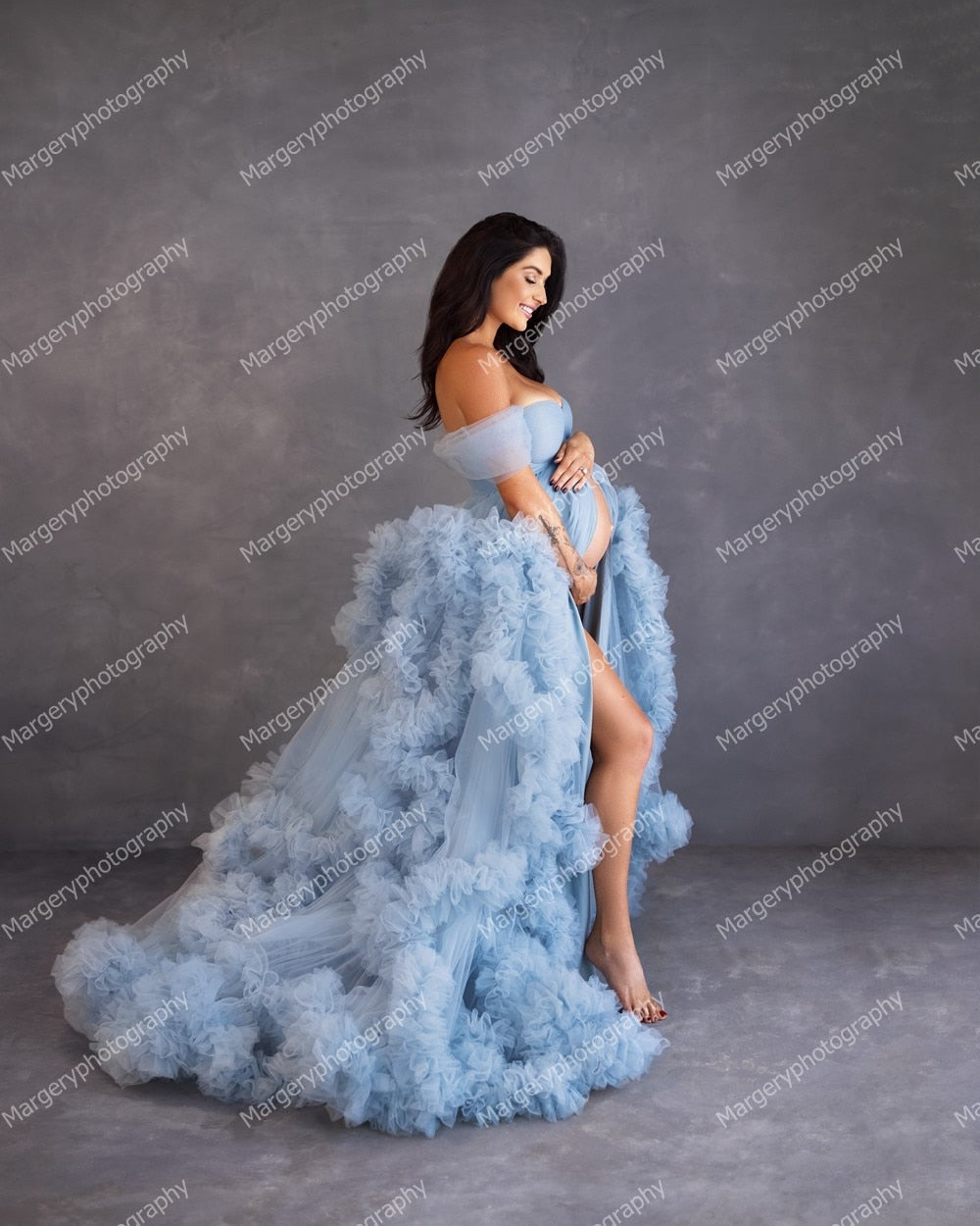 Fluffy Tulle Maternity Dress Fashion Closet Clothing