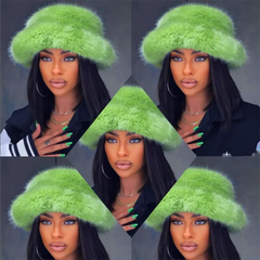 Fur Bucket Hat Fashion Closet Clothing