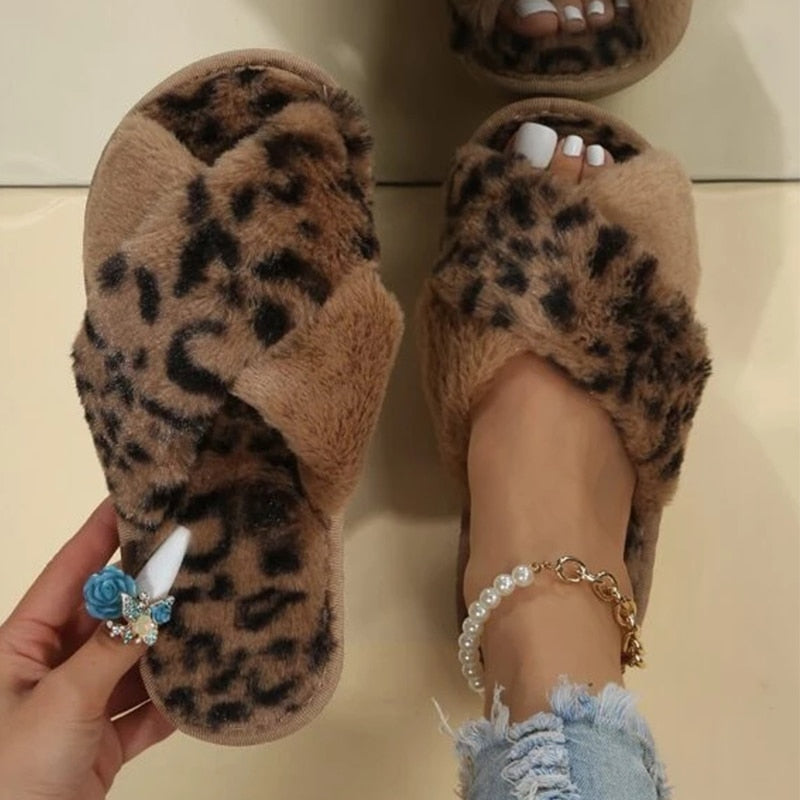 Furry Flat Sandals Fashion Closet Clothing