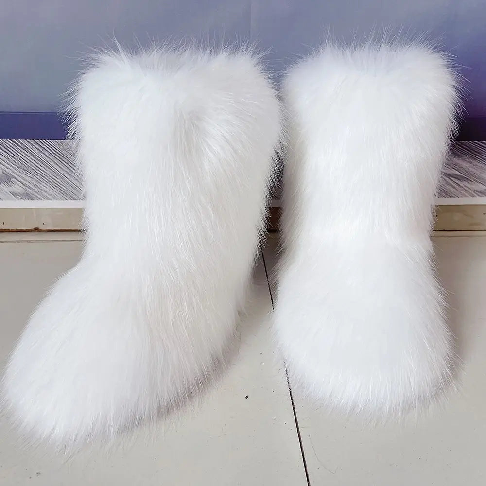 Furry Fur Boots Fashion Closet Clothing