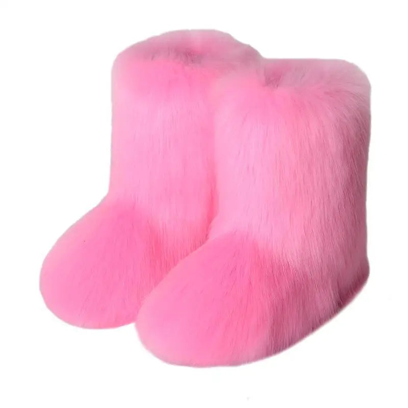 Furry Fur Boots Fashion Closet Clothing