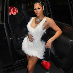 Furry Queen Mini Dress Fashion Closet Clothing