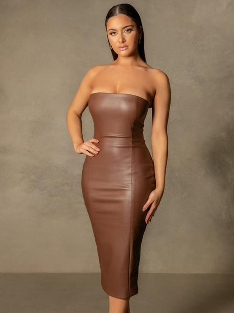 Glamorous Bodycon Midi Dress Fashion Closet Clothing