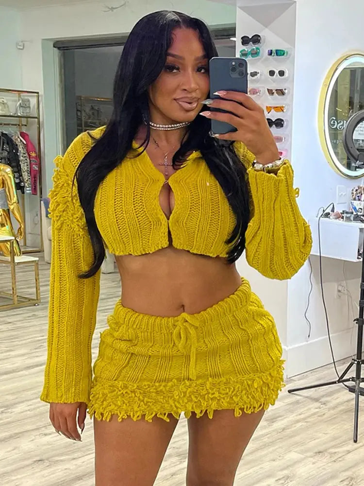 Gloria Knit Skirt Set Fashion Closet Clothing