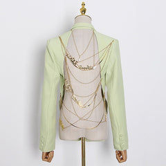 Gold Chain Blazer & Crystal Pants Fashion Closet Clothing
