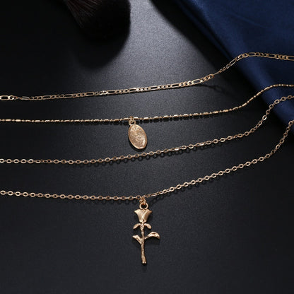 Golden Virgin Mary Pendant Necklace Fashion Closet Clothing