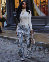 Grayish Multi Pockets Cargo Pants Fashion Closet Clothing