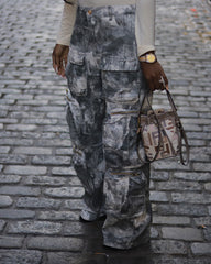 Grayish Multi Pockets Cargo Pants Fashion Closet Clothing