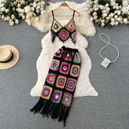 Greece Crochet Skirt Set Fashion Closet Clothing