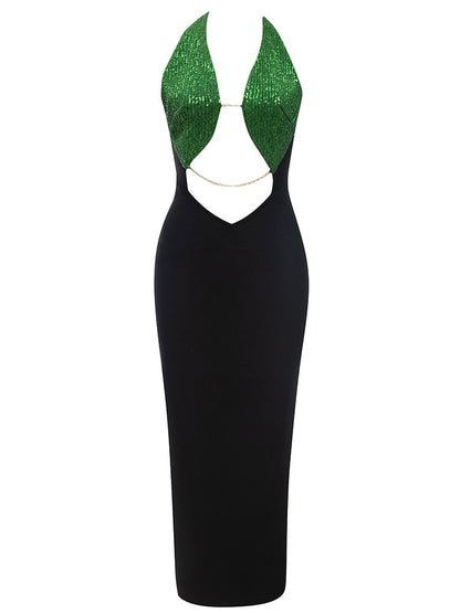 Green Sequin Bandage Dress Fashion Closet Clothing