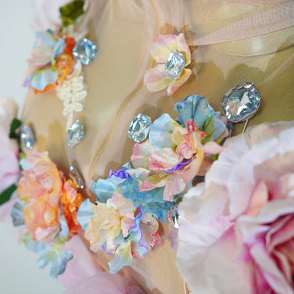 Garden Rhinestone Tassel Mesh Dress