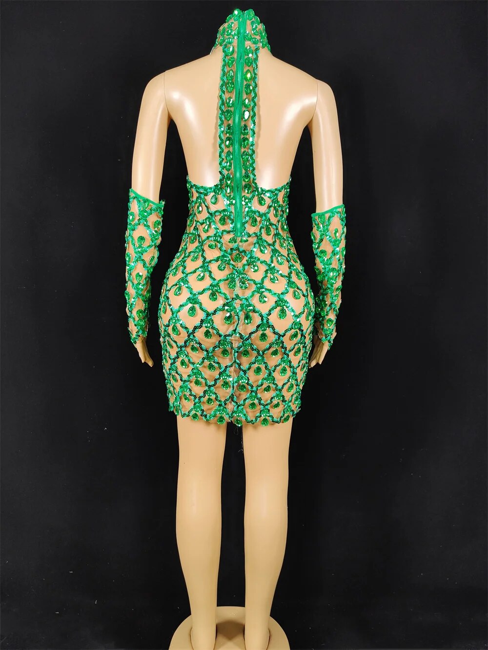 Hillary Rhinestones Mesh Dress Hillary Rhinestones Mesh Dress