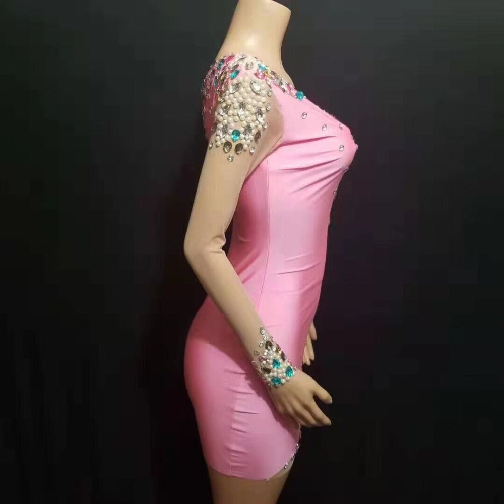 Holly Beading Sexy Mini Dress Fashion Closet Clothing