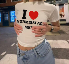 I Love Submissive Men Crop Top Fashion Closet Clothing