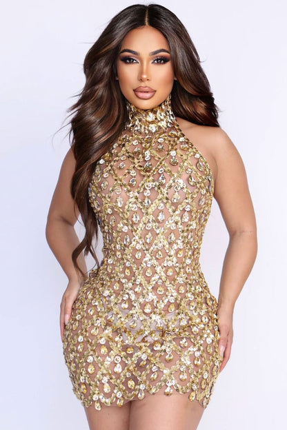 I like It Shiny Mini Dress Fashion Closet Clothing