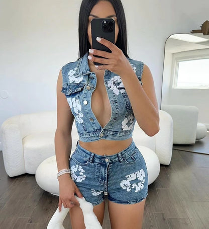 Tatiana Denim Short set